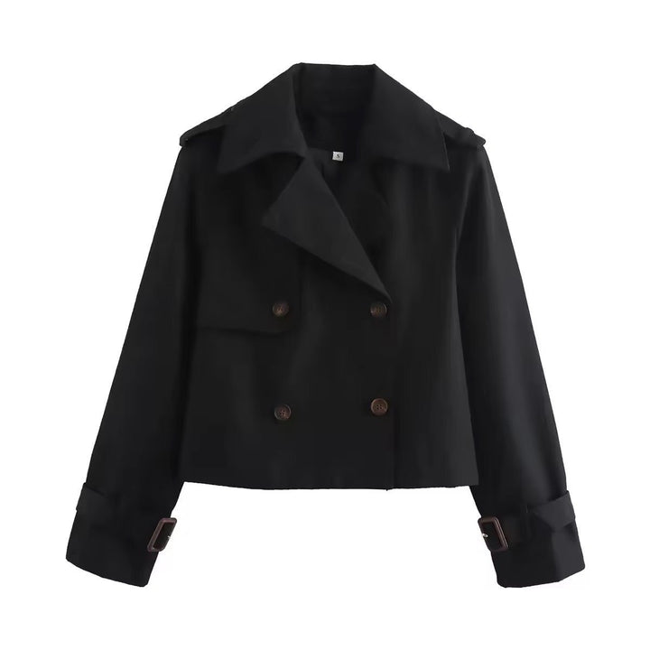 Eugenia cropped double-breasted trench coat