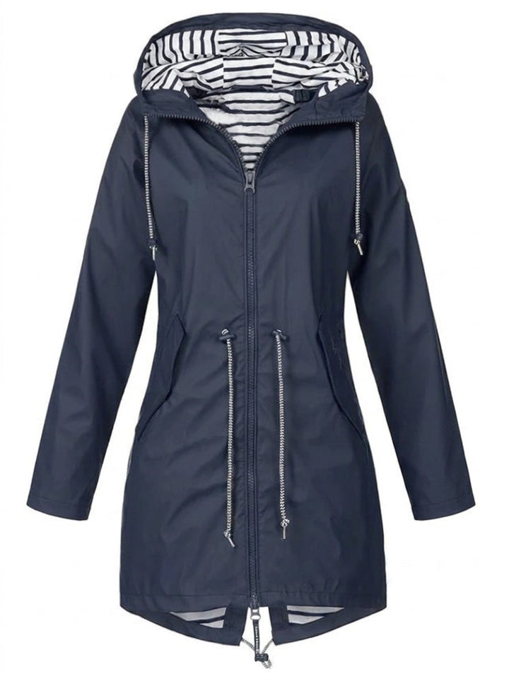 Margaret hooded drawstring rain coat