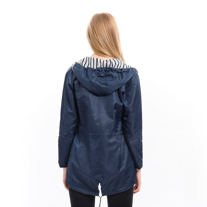 Margaret hooded drawstring rain coat