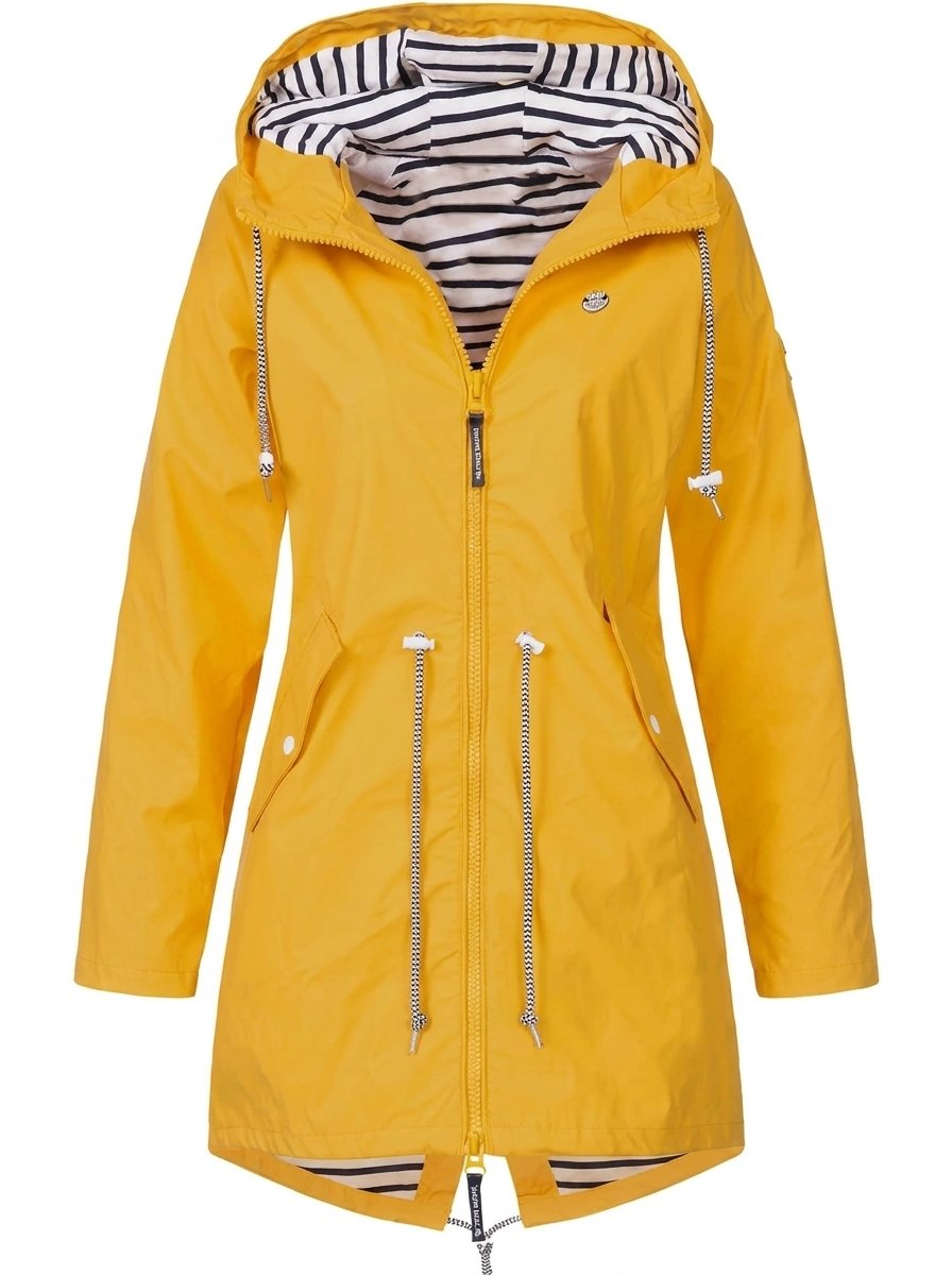 Margaret hooded drawstring rain coat