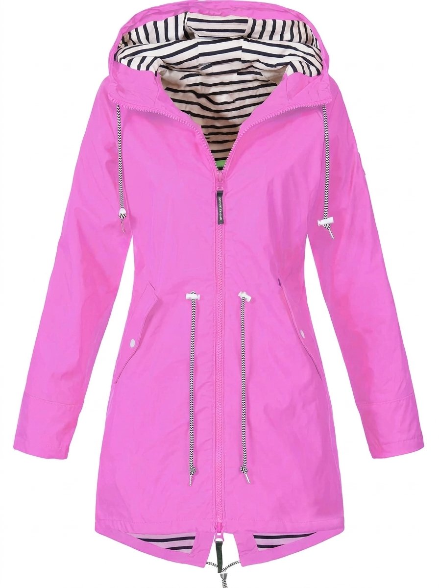 Margaret hooded drawstring rain coat