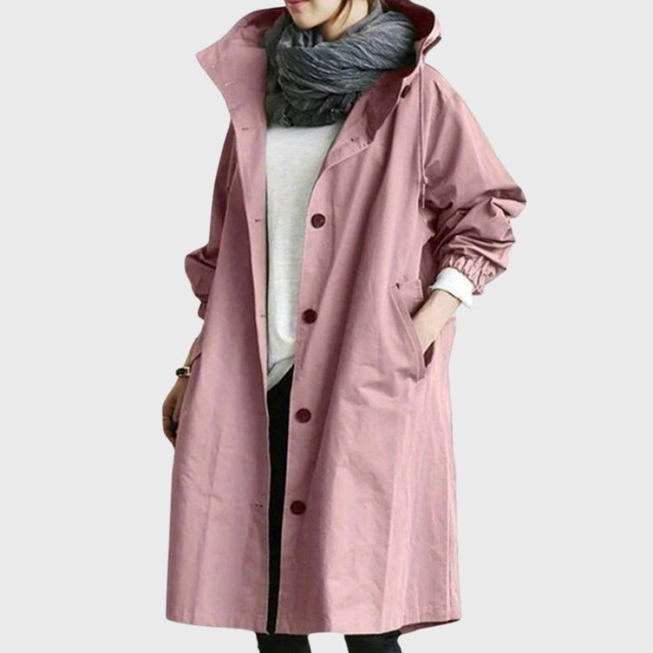 Ruth hooded relaxed-fit long trench coat