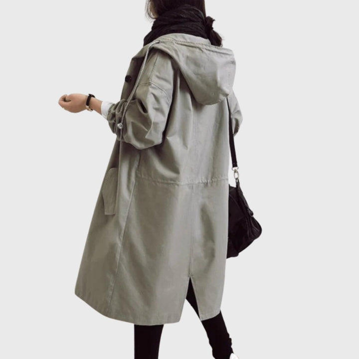 Ruth hooded relaxed-fit long trench coat