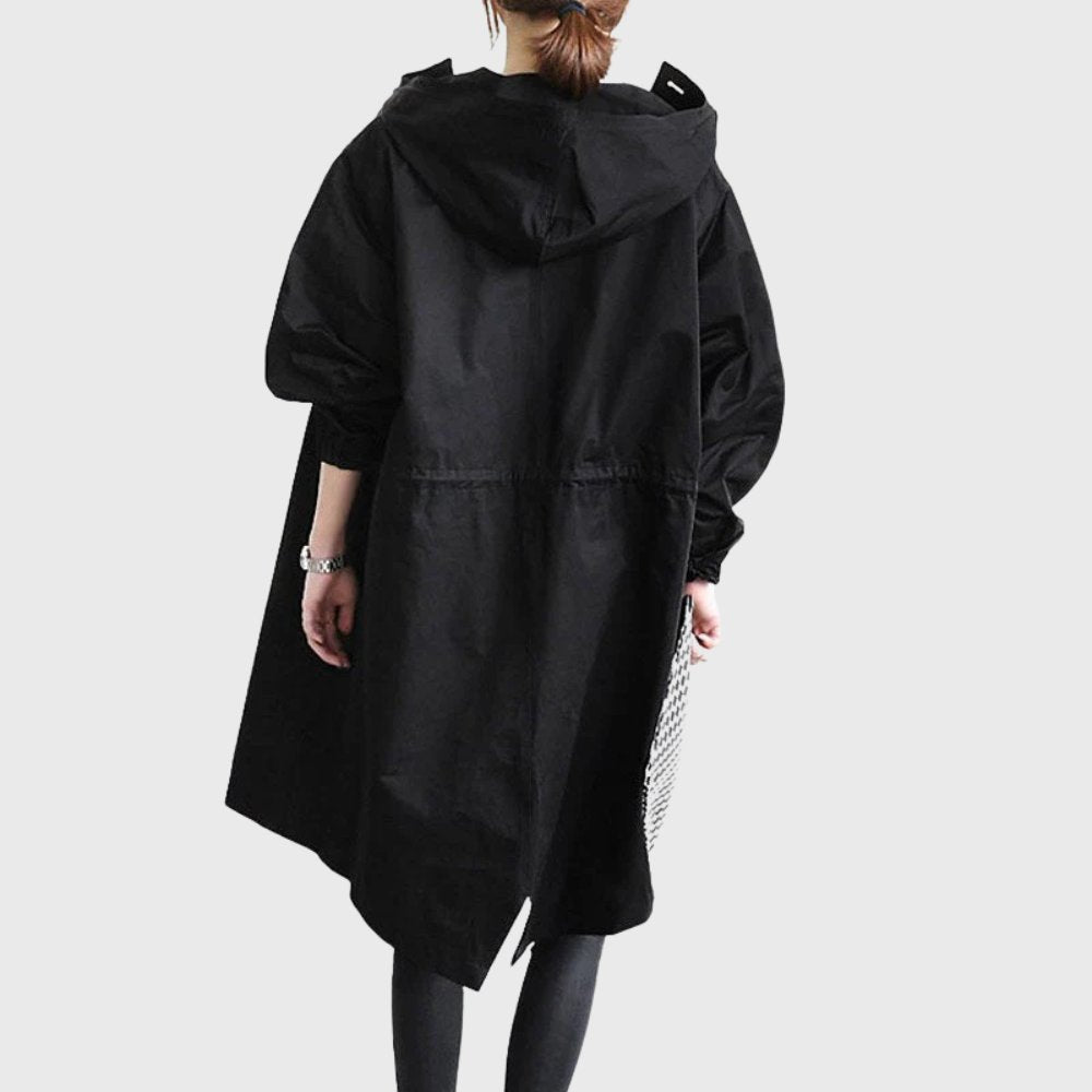 Ruth hooded relaxed-fit long trench coat
