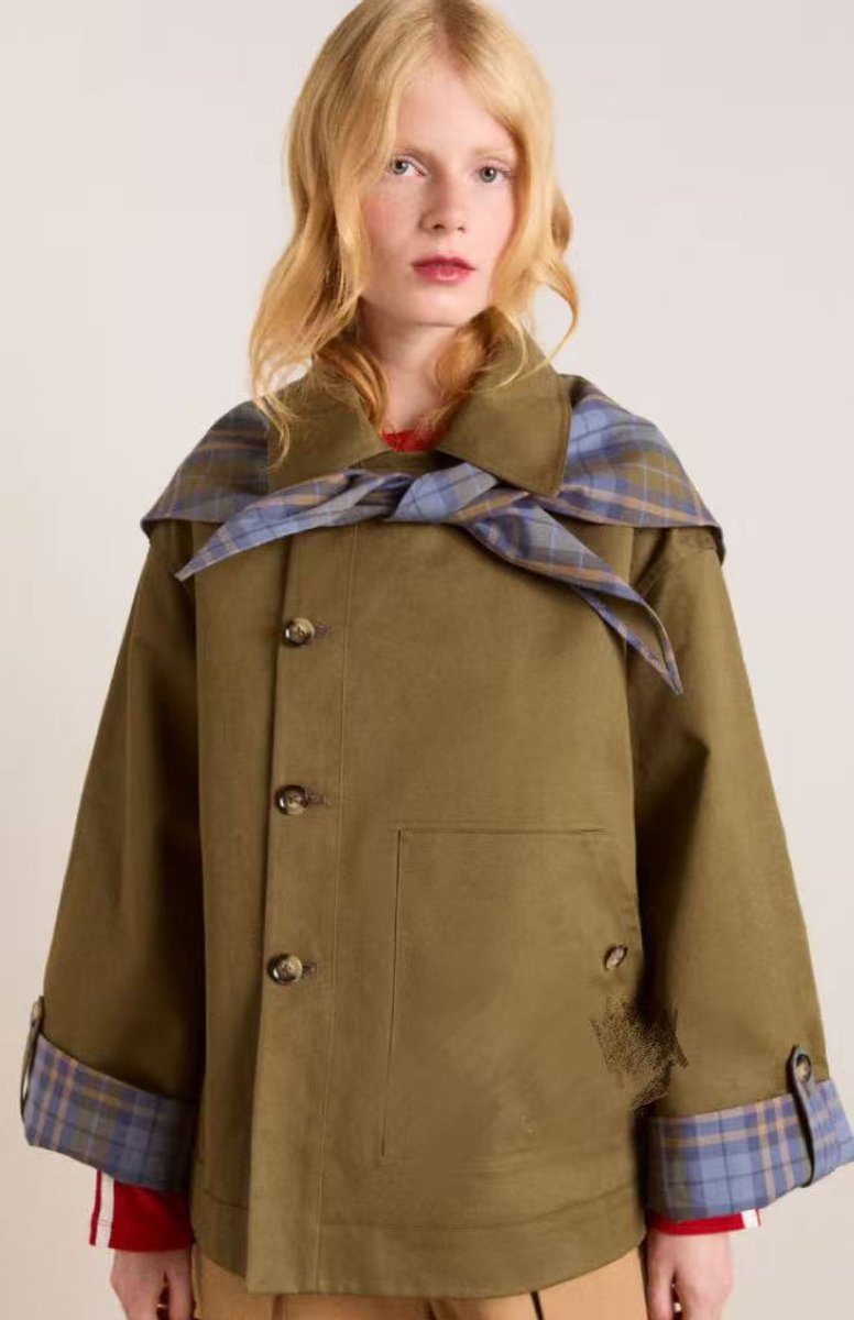 Lorna oversized double-breasted utility coat in Brown