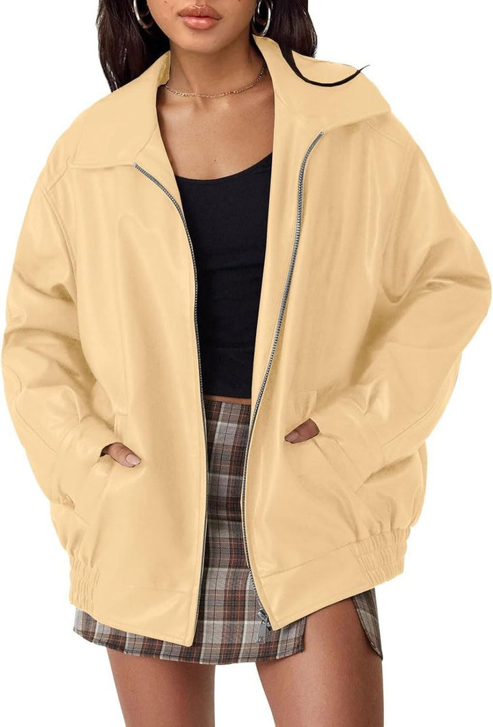 Nicola relaxed zip-up bomber jacket