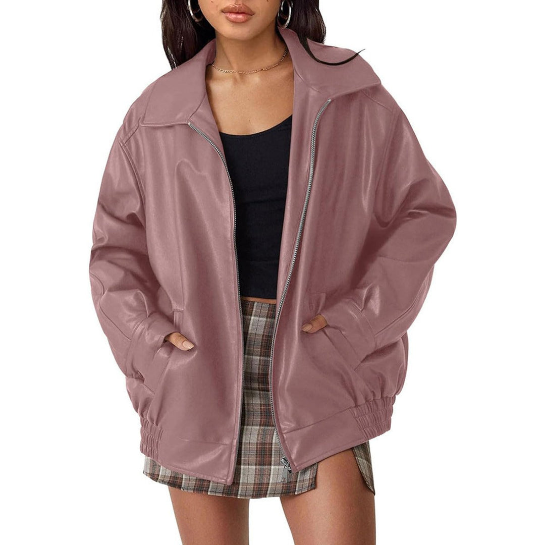 Nicola relaxed zip-up bomber jacket in Deep Pink