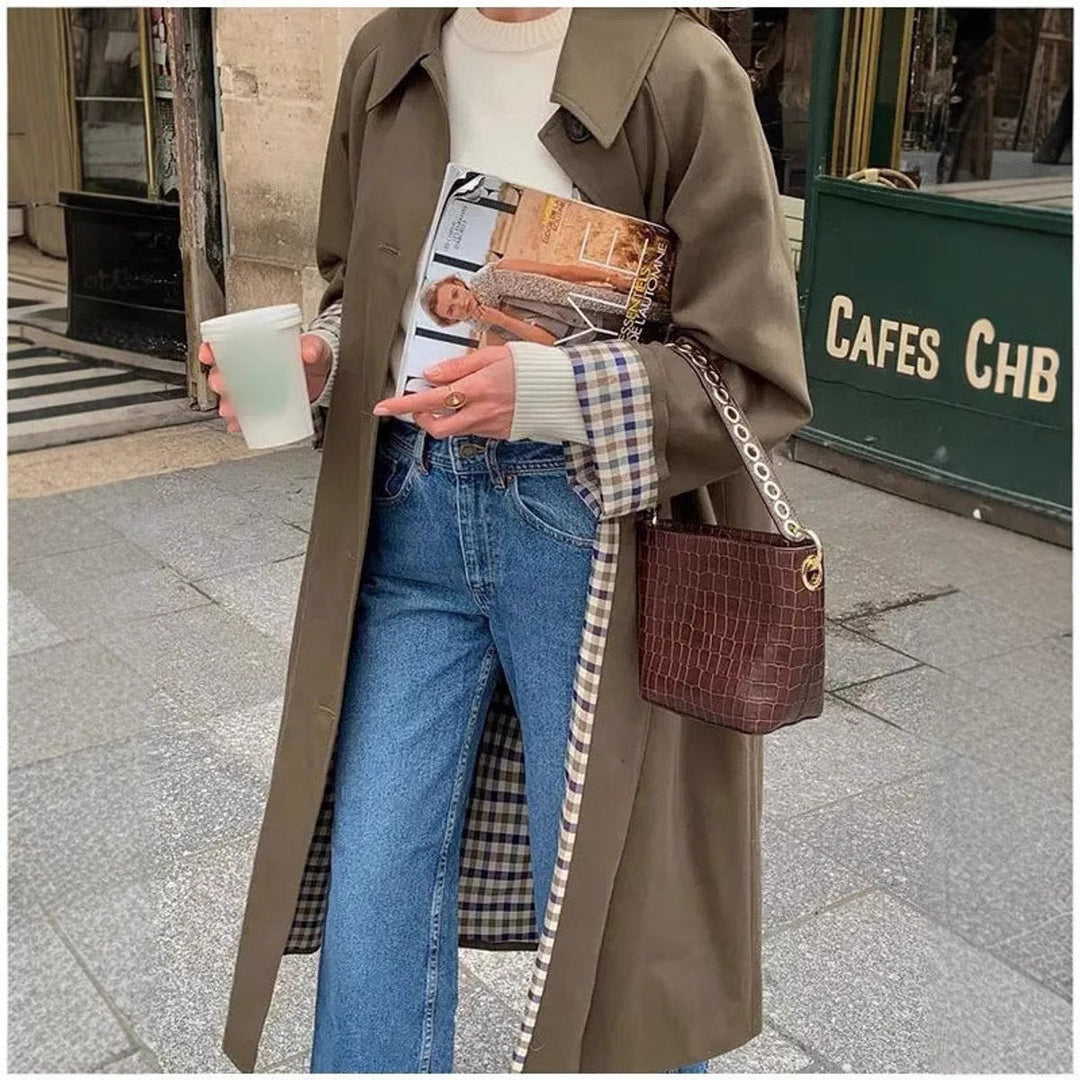 Lucia refined oversized long trench coat