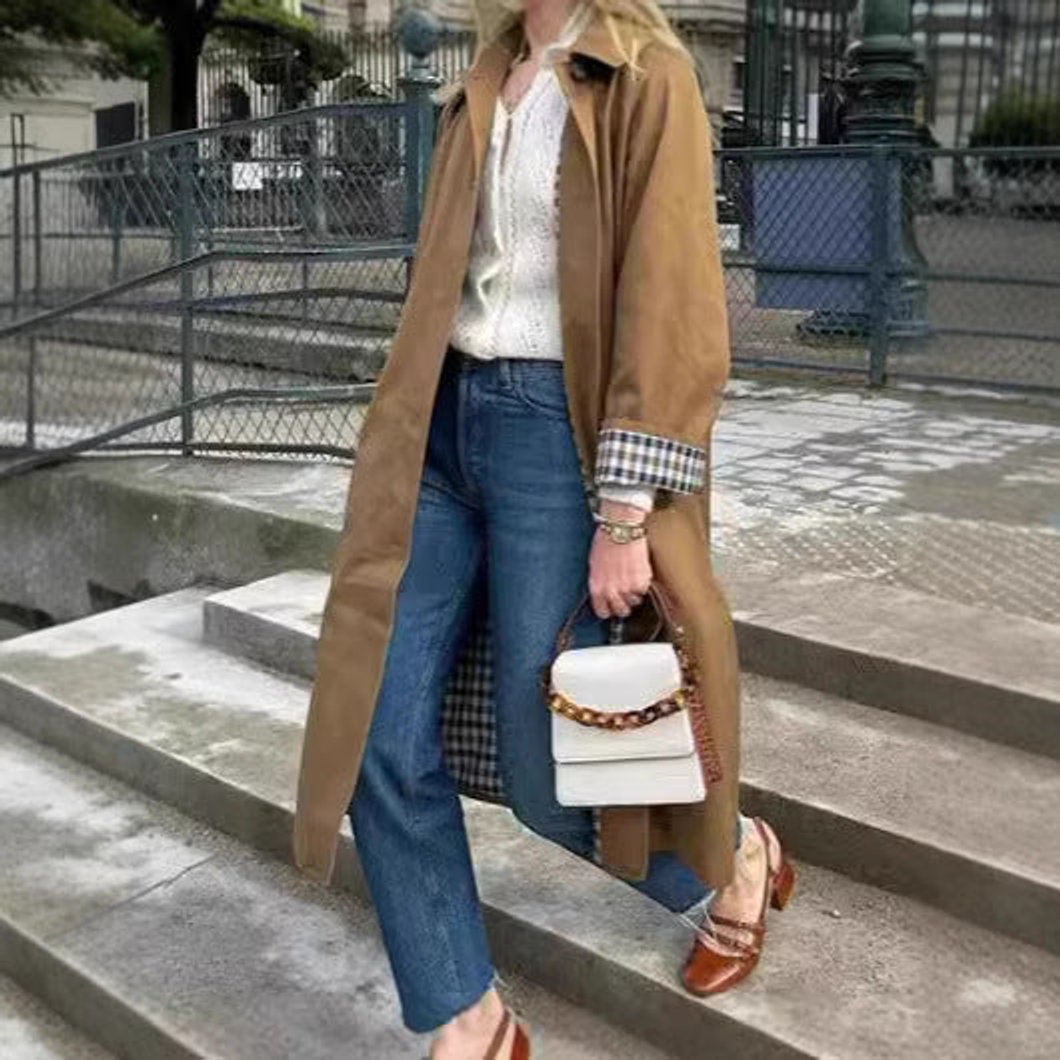 Lucia refined oversized long trench coat