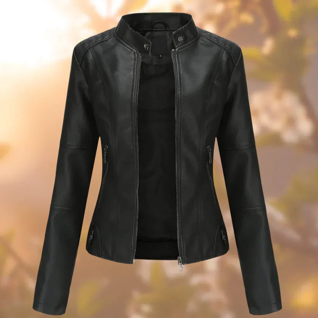 Larissa slim-fit zip-up moto jacket