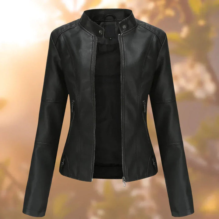 Larissa slim-fit zip-up moto jacket
