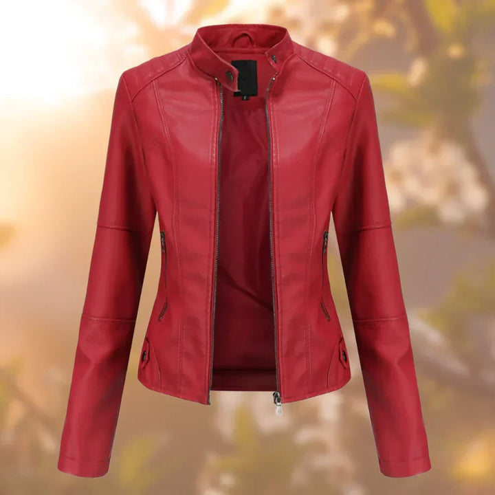 Larissa slim-fit zip-up moto jacket