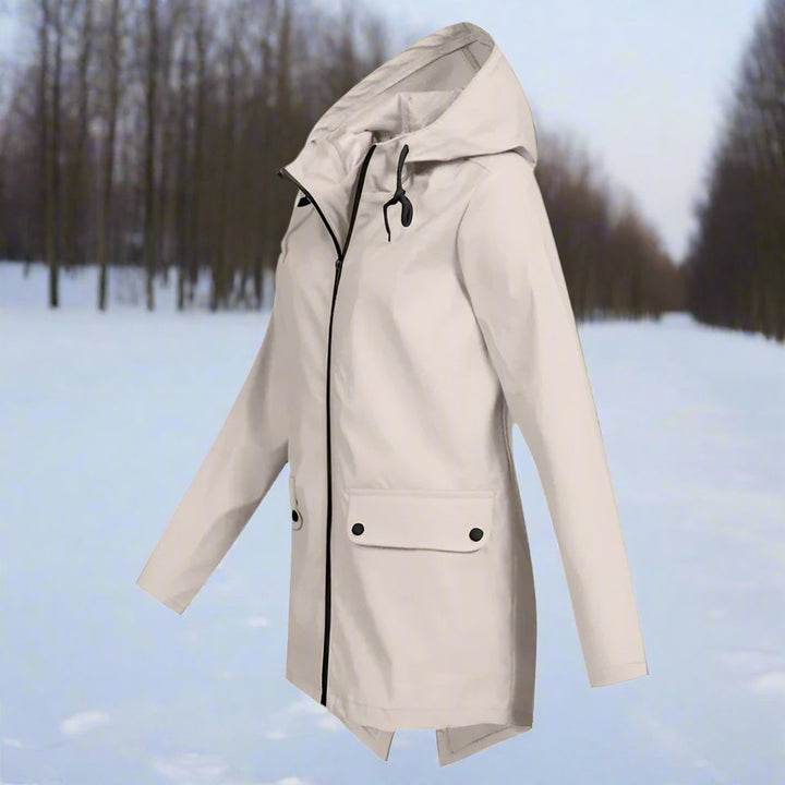 Lorraine hooded longline rain jacket