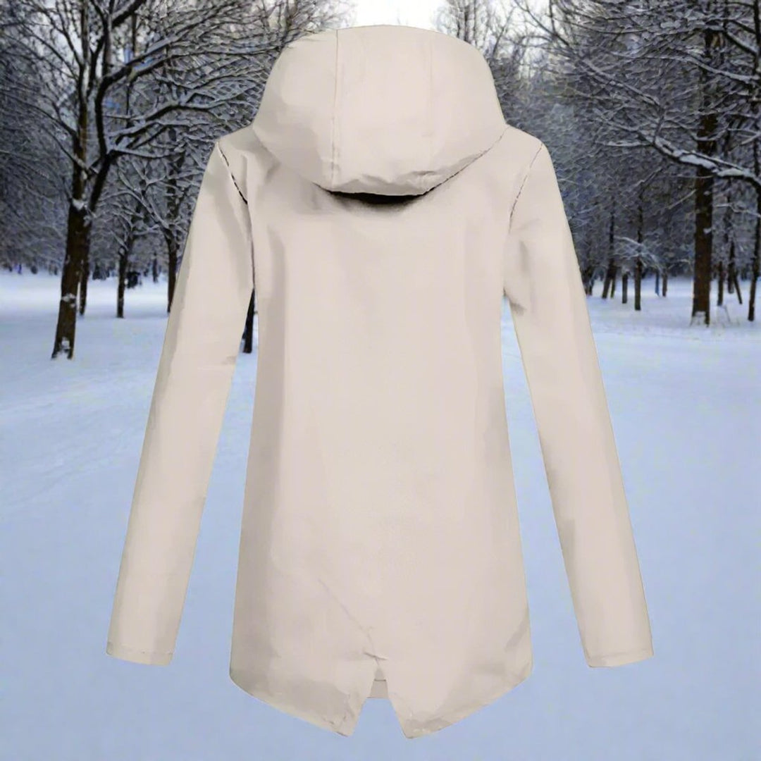 Lorraine hooded longline rain jacket