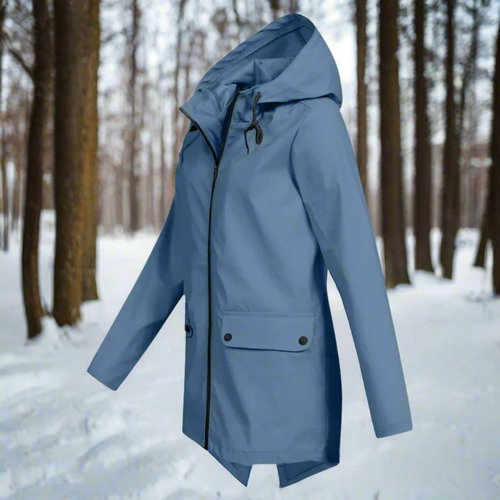 Lorraine hooded longline rain jacket