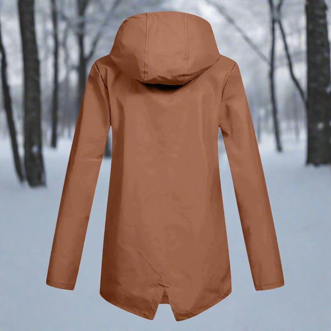 Lorraine hooded longline rain jacket