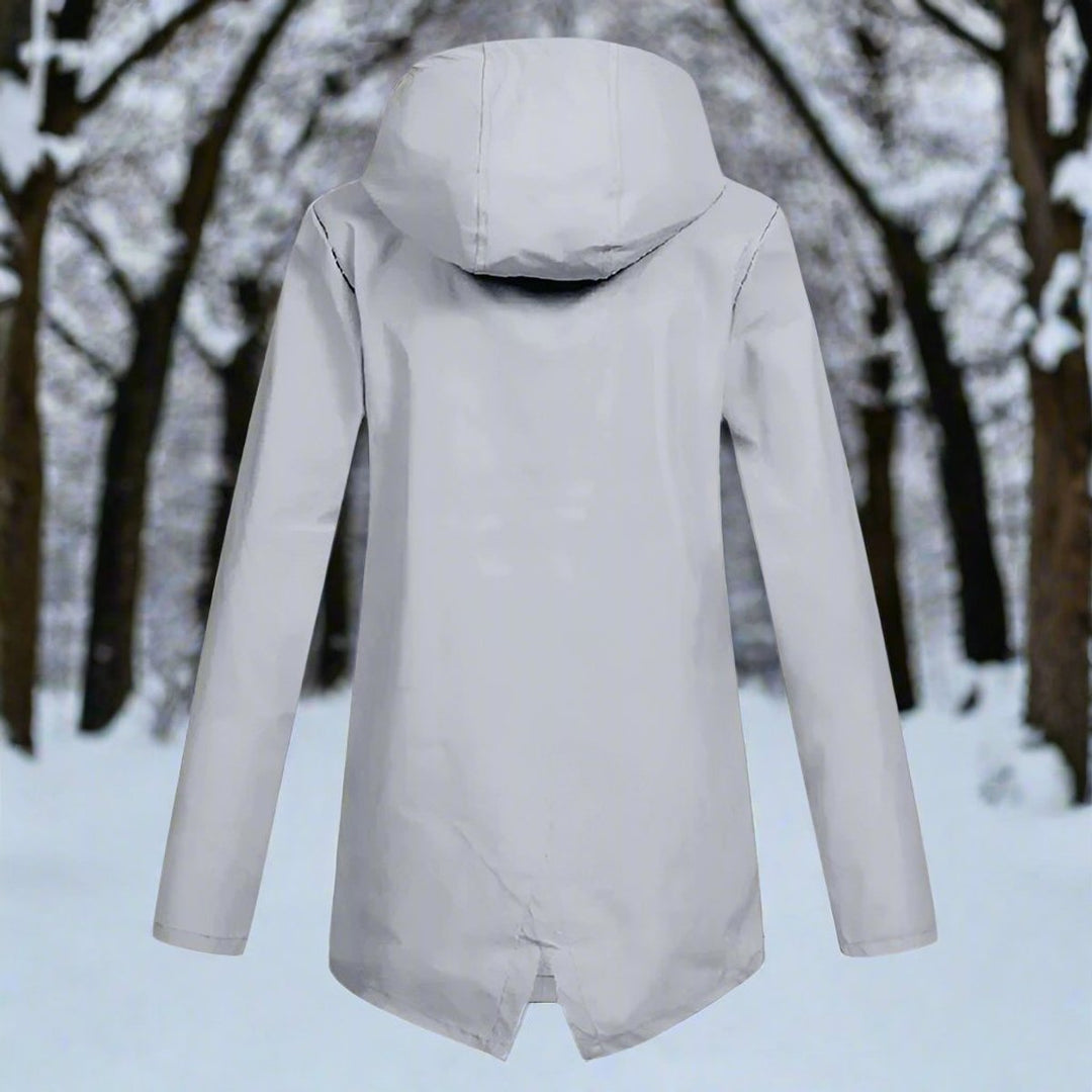 Lorraine hooded longline rain jacket